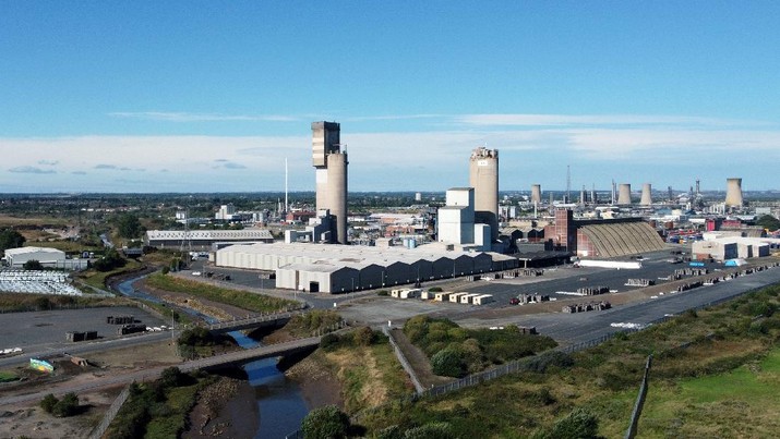 A general view of the CF industries plant in Billingham, Britain September 22, 2021. Picture taken with a drone. REUTERS/Lee Smith