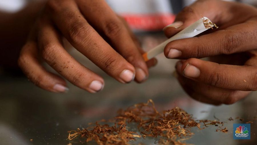 Danil penjaga toko tembakau melinting rokok tembakau di ruko kawasan Ciputat, Tangerang Selatan, Jumat, 24/9. Penjualan rokok linting kini semakin diminati masyarakat, tidak hanya kalangan tua, tetapi juga oleh anak muda. Geliat rokok linting atau linting dewe (tingwe) yang dulunya dianggap lama, sekarang dapat bersaing dengan eksistensi rokok elektrik (vape). Danil mengatakan usaha menjual tembakau ini mulai sejak 2017 di Depok.