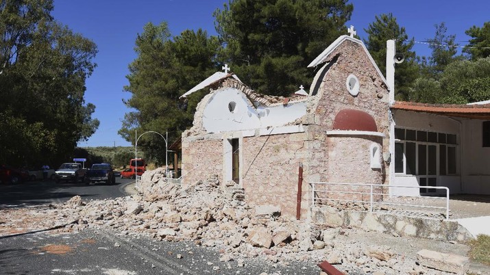 Gempa M5,8 Guncang Crete Yunani. (AP/Harry Nakos)