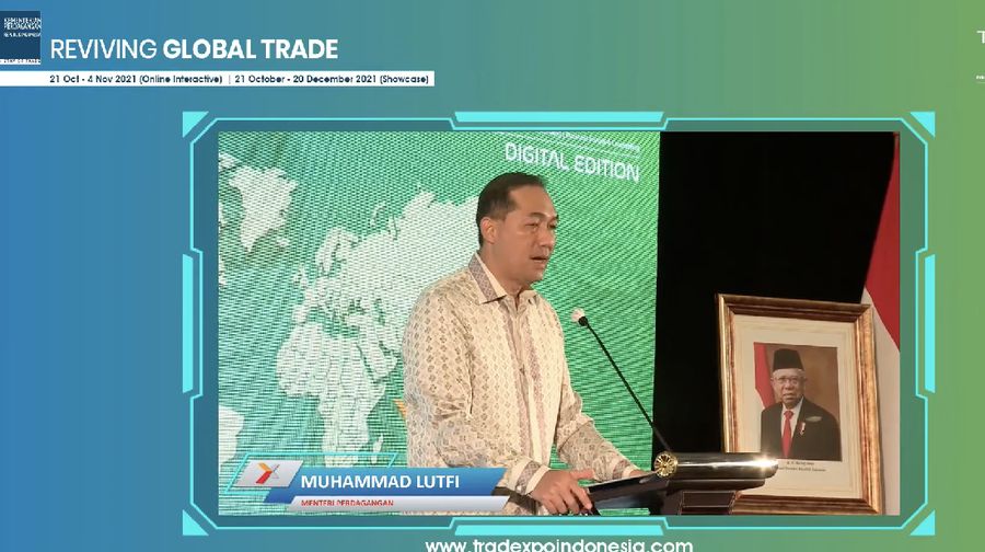 Opening Ceremony 36th TRADE EXPO INDONESIA 2021. (Tangkapan layar youtube Kementerian Perdagangan)