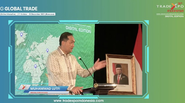 Opening Ceremony 36th TRADE EXPO INDONESIA 2021. (Tangkapan layar youtube Kementerian Perdagangan)