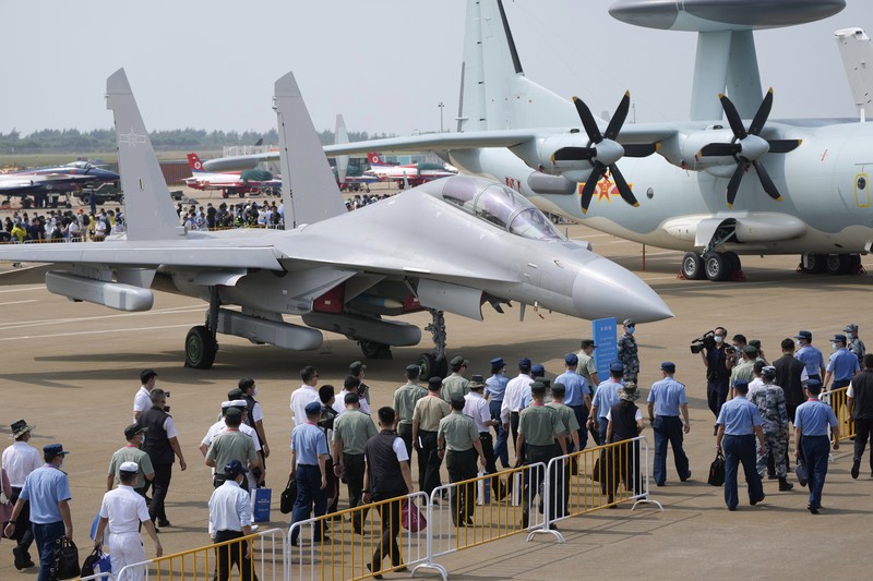 Jet tempur J-16D China. (AP/Ng Han Guan) Jet tempur J-16D China. (AP/Ng Han Guan)