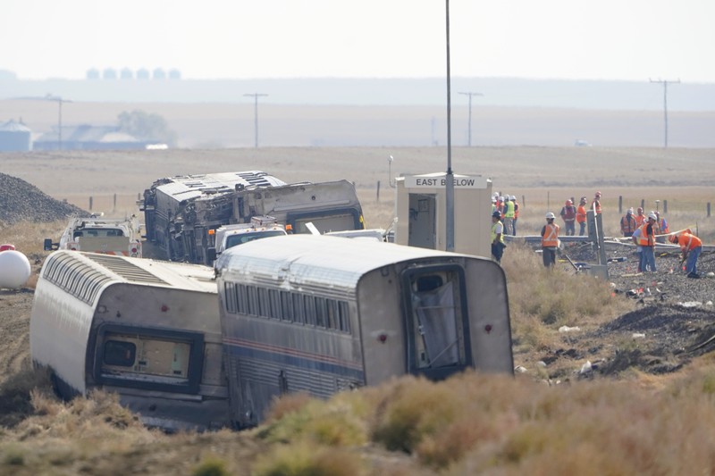 Kereta Amtrak anjlok di Montana. (AP/Ted S. Warren) Kereta Amtrak anjlok di Montana. (AP/Ted S. Warren)