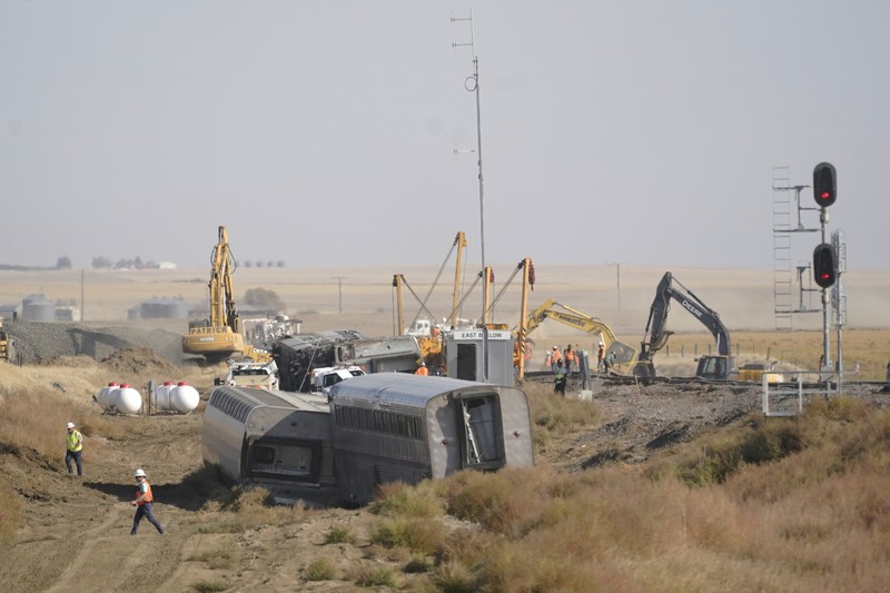 Kereta Amtrak anjlok di Montana. (AP/Ted S. Warren) Kereta Amtrak anjlok di Montana. (AP/Ted S. Warren)
