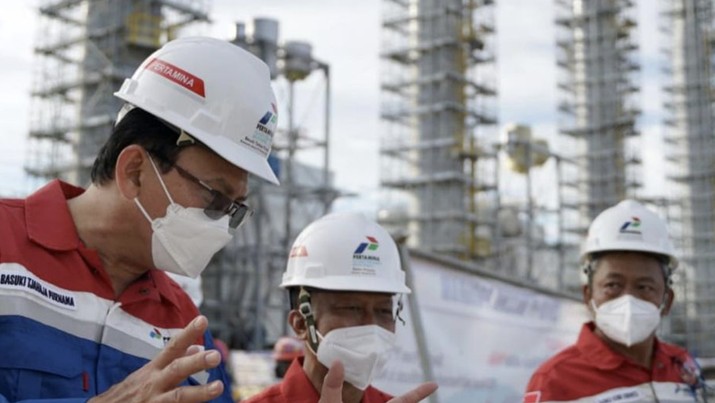 Ahok melakukan kunjungan kerja ke Kalimantan Timur, Senin (27/9/2021), Proyek Refinery Development Master Plan (RDMP) Balikpapan yang dikelola PT Kilang Pertamina Balikpapan (KPB). (Dok: Tangkapan layar ig basukibtp)