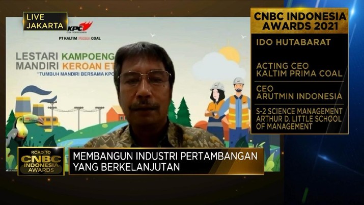 Ido Hutabarat dalam acara CNBC Indonesia Award 2021