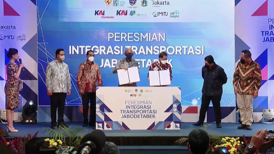 Peresmian Integrasi Transportasi Jabodetabek. (Tangkapan layar youtube JakLingko Indonesia)
