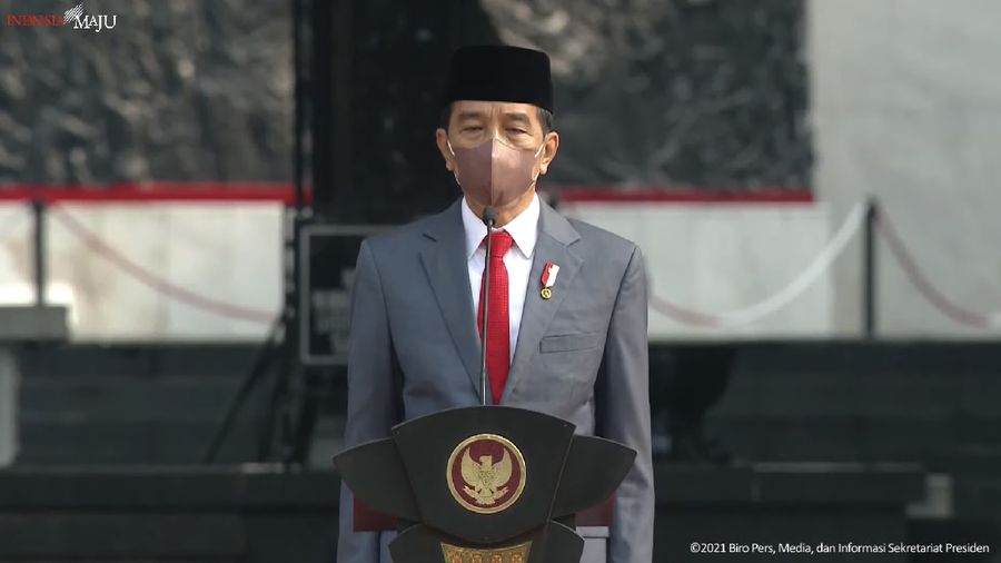 Upacara Peringatan Hari Kesaktian Pancasila, Jakarta, (1/10/2021). (Dok: Tangkapan layar Sekretariat Presiden)