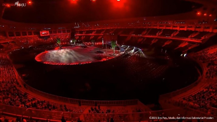 Pembukaan Pekan Olahraga Nasional XX Papua, Jayapura, 2 Oktober 2021. (Tangkapan Layar Youtube Biro Pers Kepresidenan RI)