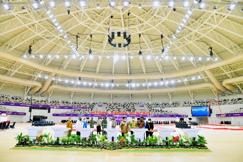 Presiden Jokowi Resmikan Tujuh Arena PON XX Papua (Laily Rachef/Biro Pers Sekretariat Presiden RI) Presiden Jokowi Resmikan Tujuh Arena PON XX Papua (Laily Rachef/Biro Pers Sekretariat Presiden RI)