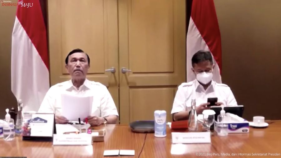 Konferensi Pers PPKM, Jakarta, 4 Oktober 2021