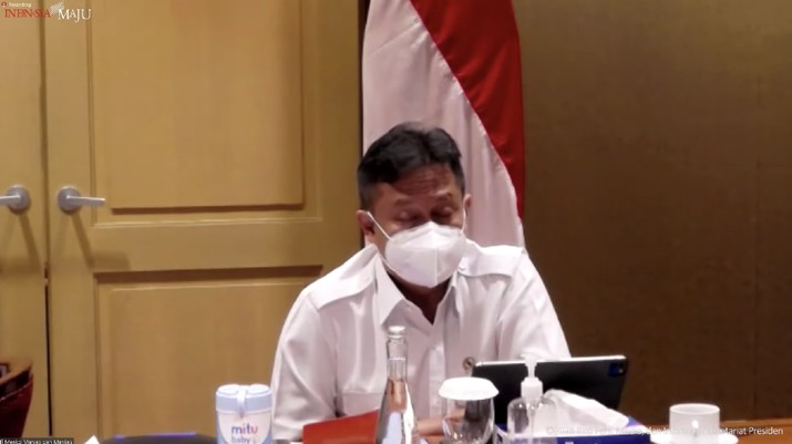 Menteri Kesehatan Budi Gunadi Sadikin saat Konferensi Pers PPKM, Jakarta, 4 Oktober 2021