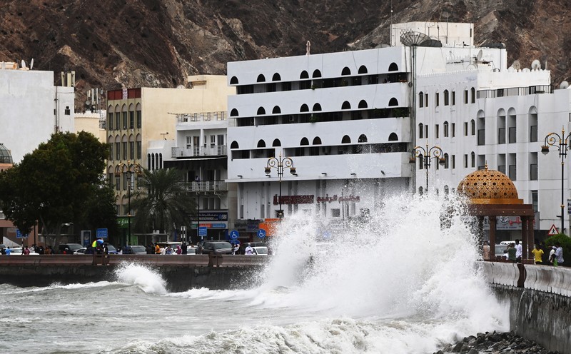Flooded streets are seen as Cyclone Shaheen makes landfall in Muscat Oman, October 3, 2021. REUTERS/Sultan Al Hassani NO RESALES. NO ARCHIVES