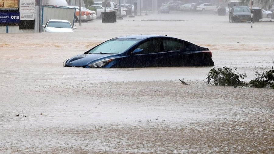 Flooded streets are seen as Cyclone Shaheen makes landfall in Muscat Oman, October 3, 2021. REUTERS/Sultan Al Hassani NO RESALES. NO ARCHIVES
