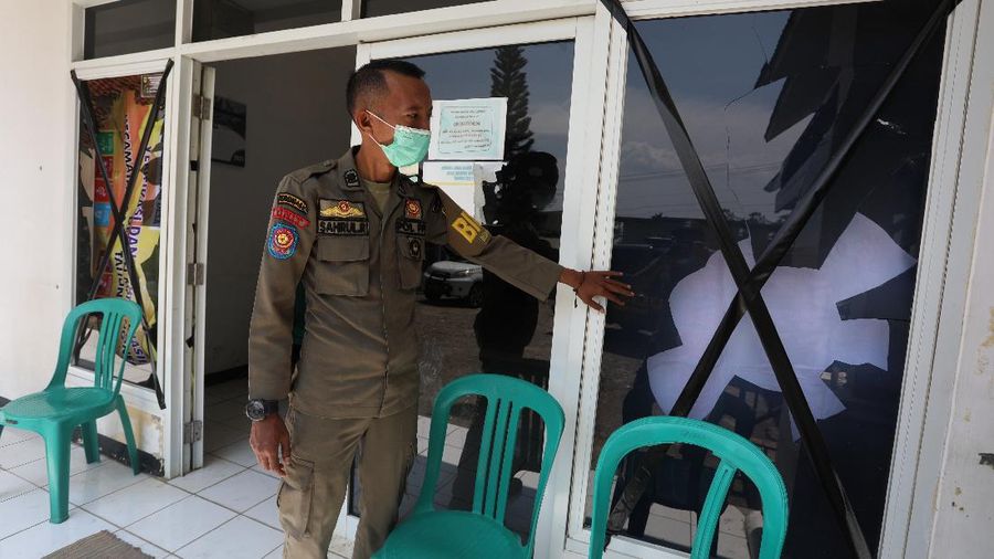 Foto udara suasana lahan yang menjadi sengketa lahan antara warga Bojong Koneng dengan PT Sentul City Tbk di Bojong Koneng, Babakan Madang, Kabupaten Bogor, Selasa (5/10/2021). (CNBC Indonesia/Andrean Kristianto)