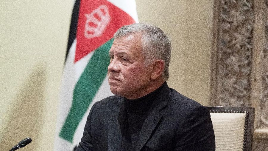 FILE - In this May 26, 2021 file photo, Jordan's King Abdullah II listens during a meeting with Secretary of State Antony Blinken, in Amman, Jordan. On Monday, Oct. 4, 2021, King Abdullah II denied any impropriety in his multi-million-dollar purchases of luxury homes abroad, citing security needs for keeping the transactions quiet and saying no public funds were used. The comment by the Royal Palace comes a day after the International Consortium of Investigative Journalists reported that the monarch had secretly bought $106 million in luxury homes over the past decade by using offshore transactions. (AP Photo/Alex Brandon, Pool, File)