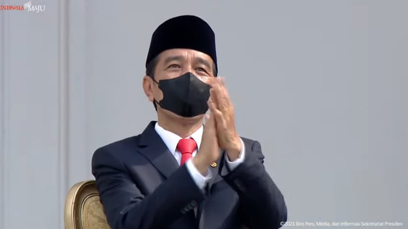 Upacara Peringatan Ke-76 Hari Tentara Nasional Indonesia, 5 Oktober 2021 (Tangkapan Layar Youtube Sekretariat Presiden)