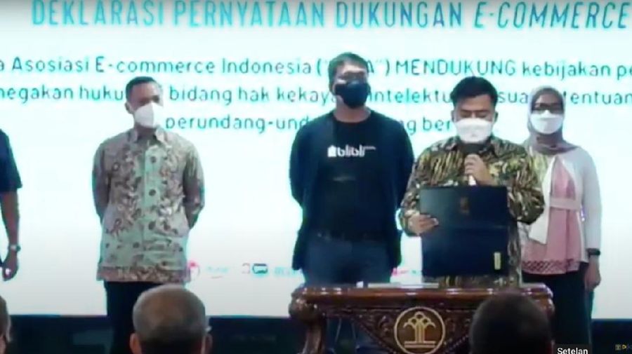 Perjanjian Kerja Sama DJKI, Bareskrim Polri dan Ditjen Bea Cukai serta Deklarasi E-Commerce. (Tangkapan Layar)