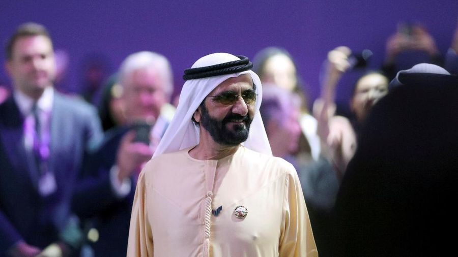 FILE PHOTO: Prime Minister and Vice-President of the United Arab Emirates and ruler of Dubai Sheikh Mohammed bin Rashid al-Maktoum attends the Global Women's Forum in Dubai, United Arab Emirates, February 16, 2020. REUTERS/Christopher Pike/File Photo/File Photo