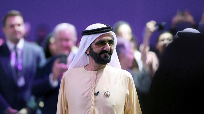 BRITAIN-DUBAI/ FILE PHOTO: Prime Minister and Vice-President of the United Arab Emirates and ruler of Dubai Sheikh Mohammed bin Rashid al-Maktoum attends the Global Women's Forum in Dubai, United Arab Emirates, February 16, 2020. REUTERS/Christopher Pike/File Photo/File Photo