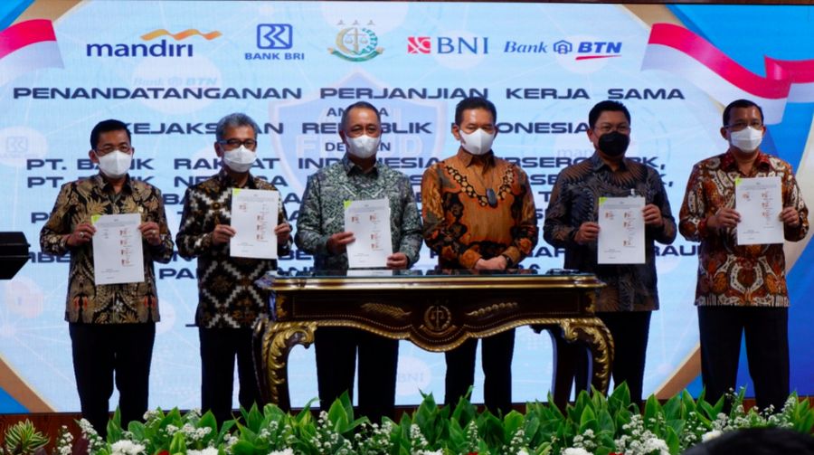 MoU Himpunan Bank Milik Negara (Himbara) dan Kejagung, 8 Oktober 2021/dok Kejagung