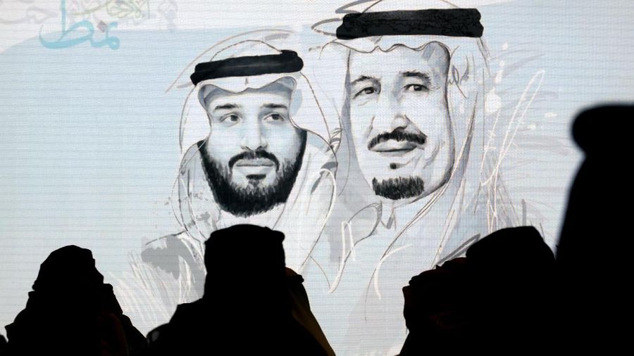 FILE - In this Monday, Oct, 28, 2019 file photo, Saudi participants at the Future Investment Initiative, 