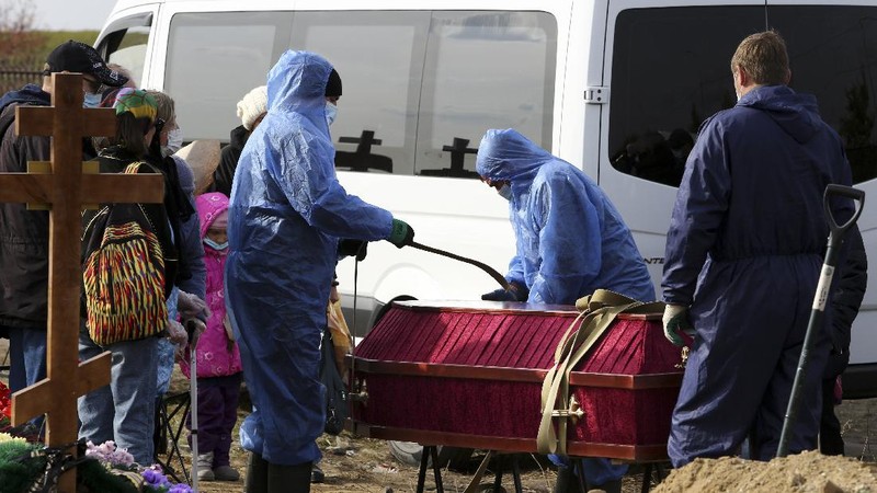 Kasus Covid-19 di Rusia Meningkat. AP/