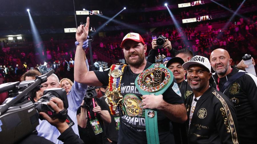 Boxing - Tyson Fury v Deontay Wilder - WBC Heavyweight Title - T-Mobile Arena, Las Vegas, Nevada, U.S. - October 9, 2021  Tyson Fury in action against Deontay Wilder REUTERS/Steve Marcus     TPX IMAGES OF THE DAY