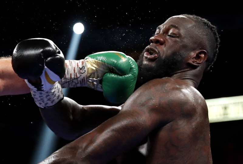 Boxing - Tyson Fury v Deontay Wilder - WBC Heavyweight Title - T-Mobile Arena, Las Vegas, Nevada, U.S. - October 9, 2021  Tyson Fury in action against Deontay Wilder REUTERS/Steve Marcus     TPX IMAGES OF THE DAY