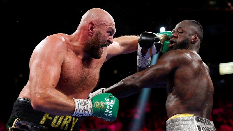 Boxing - Tyson Fury v Deontay Wilder - WBC Heavyweight Title - T-Mobile Arena, Las Vegas, Nevada, U.S. - October 9, 2021  Tyson Fury in action against Deontay Wilder REUTERS/Steve Marcus     TPX IMAGES OF THE DAY