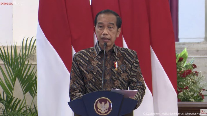 Presiden Joko Widodo (Jokowi) dalam Acara OJK Virtual Day Presiden Joko Widodo (Jokowi) dalam Acara OJK Virtual Day (Tangkapan Layar Youtube Sekretariat Presiden)