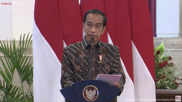 Presiden Joko Widodo (Jokowi) dalam Acara OJK Virtual Day Presiden Joko Widodo (Jokowi) dalam Acara OJK Virtual Day (Tangkapan Layar Youtube Sekretariat Presiden)
