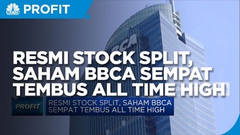 Resmi Stock Split, Saham BBCA Sempat Tembus All Time High