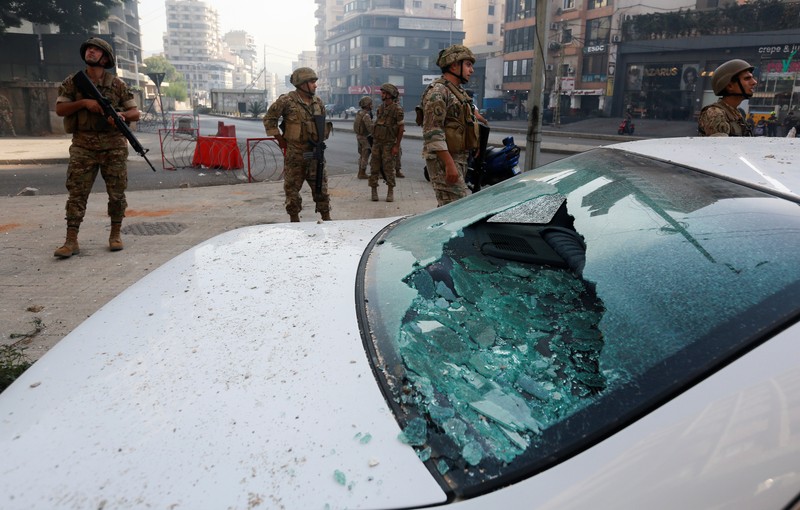 Lebanon A supporter of the Shiite Hezbollah and Amal groups burns posters that show the U.S. Ambassador to Lebanon Dorothy Shea, and Arabic that reads: