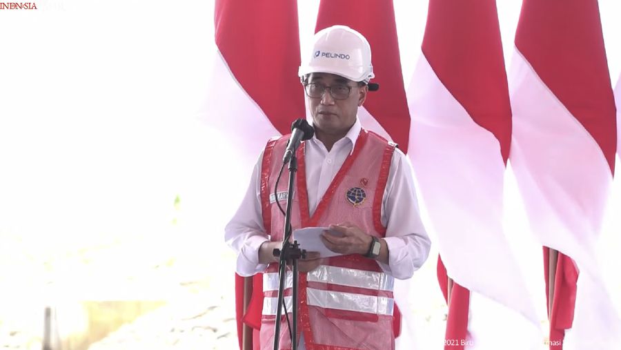 Menteri Perhububngan (Menhub) Budi Karya Sumadi Saat Peresmian Penggabungan Pelindo dan Terminal Multipurpose Wae Kelambu Pelabuhan Labuan Bajo. (Tangkapan Layar Youtube Sekretariat Presiden)