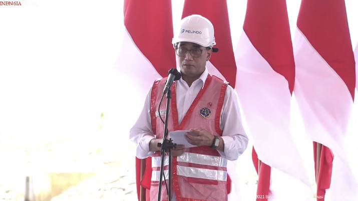Menteri Perhububngan (Menhub) Budi Karya Sumadi Saat Peresmian Penggabungan Pelindo dan Terminal Multipurpose Wae Kelambu Pelabuhan Labuan Bajo. Menteri Perhububngan (Menhub) Budi Karya Sumadi Saat Peresmian Penggabungan Pelindo dan Terminal Multipurpose Wae Kelambu Pelabuhan Labuan Bajo. (Tangkapan Layar Youtube Sekretariat Presiden)