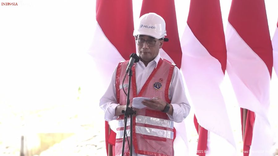 Menteri Perhububngan (Menhub) Budi Karya Sumadi Saat Peresmian Penggabungan Pelindo dan Terminal Multipurpose Wae Kelambu Pelabuhan Labuan Bajo. (Tangkapan Layar Youtube Sekretariat Presiden)