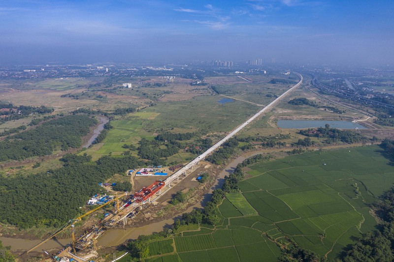 Proyek pembangunan kereta cepat Jakarta-Bandung. (Dok: KCIC)