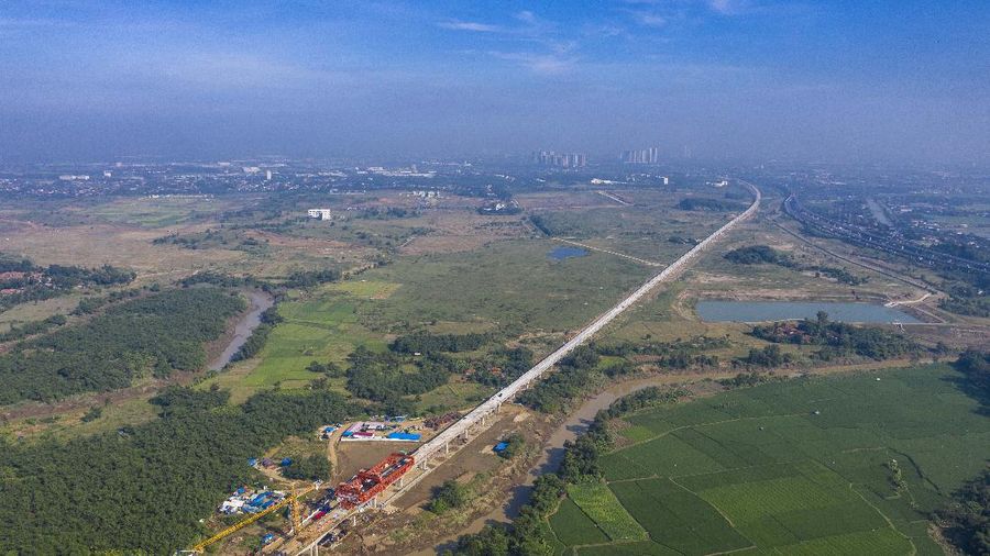 Proyek pembangunan kereta cepat Jakarta-Bandung. (Dok: KCIC)