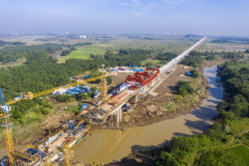 Proyek pembangunan kereta cepat Jakarta-Bandung. (Dok: KCIC)