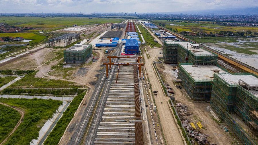 Proyek pembangunan kereta cepat Jakarta-Bandung. (Dok: KCIC)