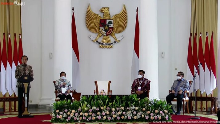 Presiden Jokowi Saat Peresmian Pembukaan Apkasi Otonomi Expo Tahun 2021, Istana Kepresidenan Bogor, 20 Oktober 2021 (Tangkapan Layar Youtube Sekretariat Presiden)