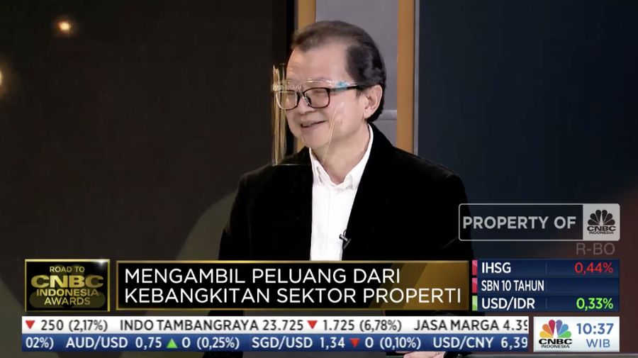 Triniti Dinamik (Samuel Stepanus) dalam acara Property Awards (Tangkapan layar CNBC Indonesia tv)