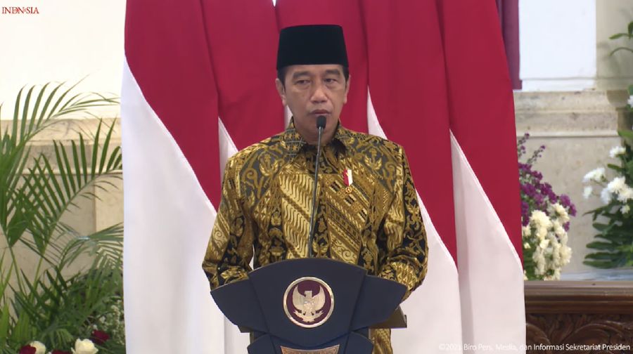 Peringatan Hari Santri Nasional dan Peluncuran Logo Baru Masyarakat Ekonomi Syariah,Jumat (22/10/2021).