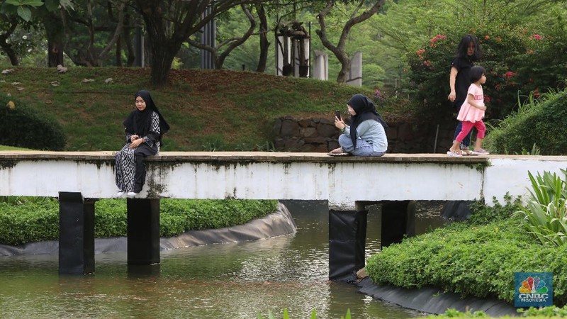 Suasana Hutan Kota GBK di Kompleks Gelora Bung Karno (GBK), Senayan, Jakarta. (CNBC Indonesia/Andrean Kristianto)
