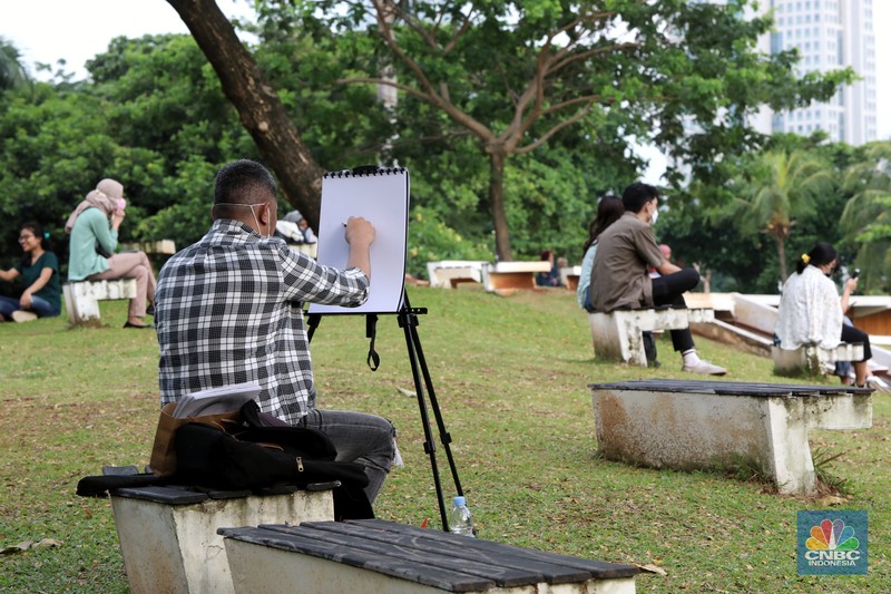 Suasana Hutan Kota GBK di Kompleks Gelora Bung Karno (GBK), Senayan, Jakarta. (CNBC Indonesia/Andrean Kristianto)