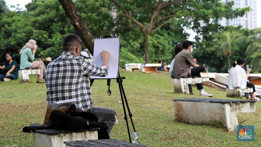 Suasana Hutan Kota GBK di Kompleks Gelora Bung Karno (GBK), Senayan, Jakarta. (CNBC Indonesia/Andrean Kristianto)
