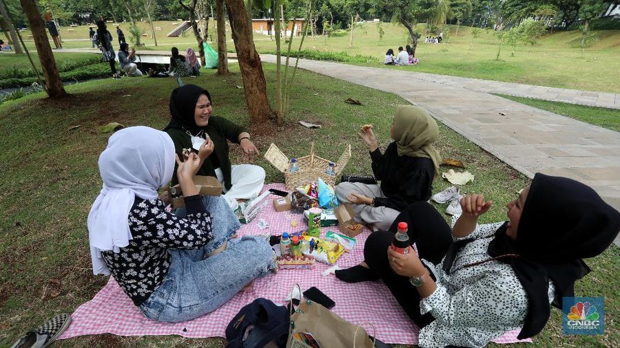 Suasana Hutan Kota GBK di Kompleks Gelora Bung Karno (GBK), Senayan, Jakarta. (CNBC Indonesia/Andrean Kristianto)