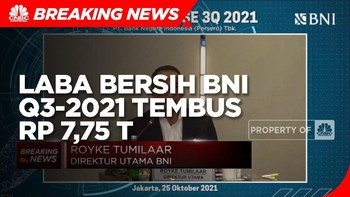 Melesat 79%, Laba Bersih BNI Q3-2021 Tembus Rp 7,75T