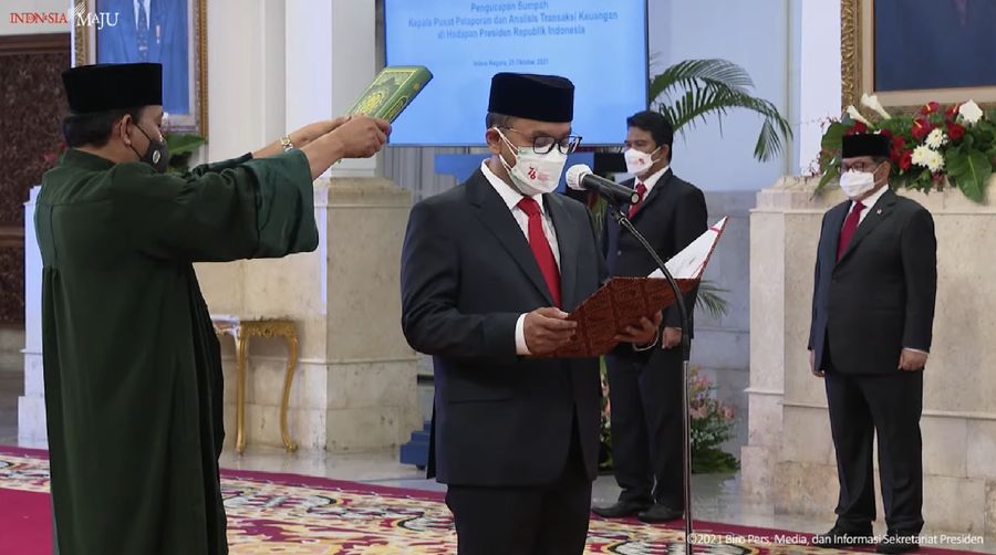 Pengucapan Sumpah Kepala PPATK di Hadapan Presiden RI, Istana Negara, 25 Okt 2021